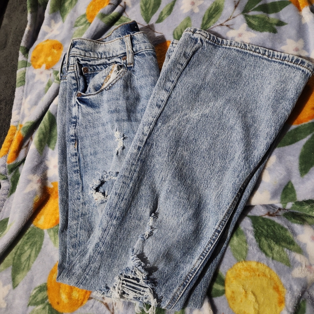 Areopostale High Rise Flare Distressed Jeans Size 6S